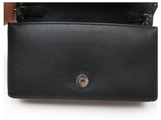 BORSA A MANO VALENTINO POCHETTE ROCKSTUD PELLE NERA BORCHIE TRACOLLA BAG Nero - vista 15