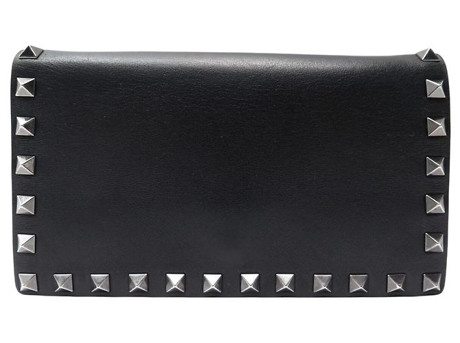 BORSA A MANO VALENTINO POCHETTE ROCKSTUD PELLE NERA BORCHIE TRACOLLA BAG Nero - vista 2