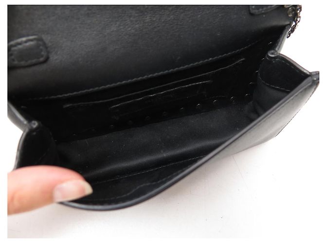 BORSA A MANO VALENTINO POCHETTE ROCKSTUD PELLE NERA BORCHIE TRACOLLA BAG Nero - vista 8