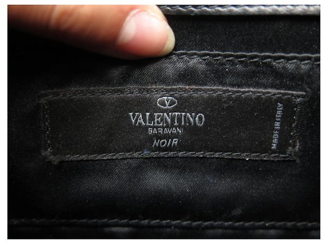 BORSA A MANO VALENTINO POCHETTE ROCKSTUD PELLE NERA BORCHIE TRACOLLA BAG Nero - vista 9