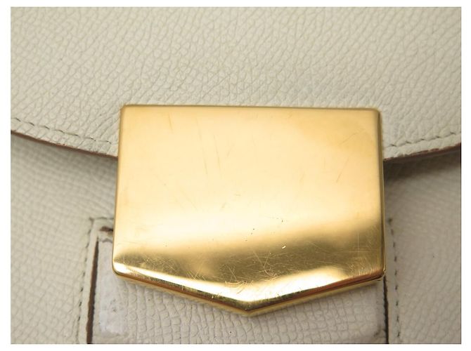 Céline BOLSO DE MANO CELINE TROTTEUR PM CUERO CREMA BANDOLERA CROSSBODY BAG PURSE Crudo - vista 14