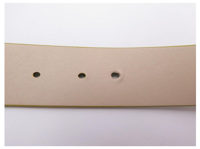 Christian Dior CINTURÓN DIOR 30 MONTAIGNE REVERSIBLE CD DE CUERO NUEVO VERDE Y BEIGE T70 BELT - vista 13