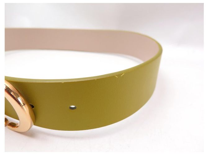 Christian Dior CINTURÓN DIOR 30 MONTAIGNE REVERSIBLE CD DE CUERO NUEVO VERDE Y BEIGE T70 BELT - vista 15