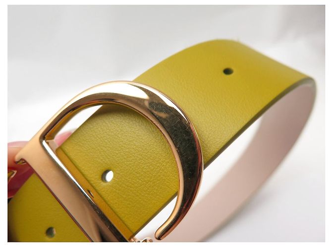 Christian Dior CINTURÓN DIOR 30 MONTAIGNE REVERSIBLE CD DE CUERO NUEVO VERDE Y BEIGE T70 BELT - vista 16