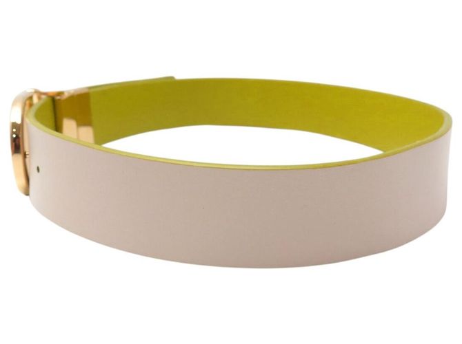 Christian Dior CINTURÓN DIOR 30 MONTAIGNE REVERSIBLE CD DE CUERO NUEVO VERDE Y BEIGE T70 BELT - vista 3