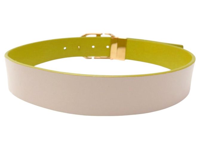 Christian Dior CINTURÓN DIOR 30 MONTAIGNE REVERSIBLE CD DE CUERO NUEVO VERDE Y BEIGE T70 BELT - vista 4