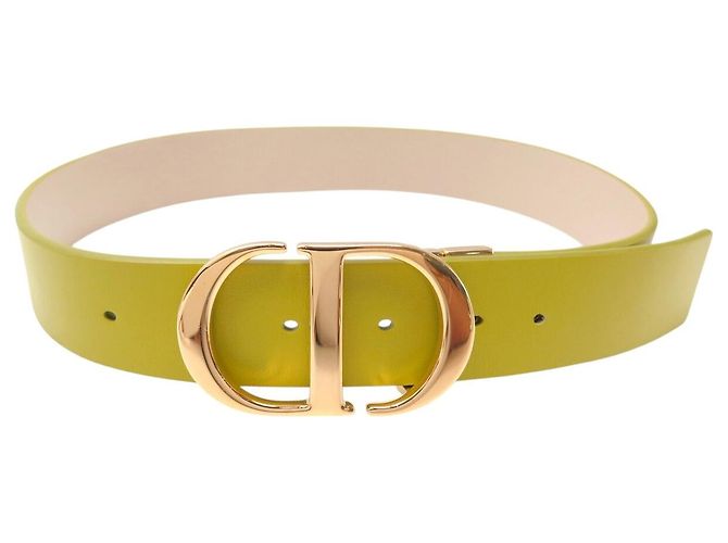 Christian Dior CINTURÓN DIOR 30 MONTAIGNE REVERSIBLE CD DE CUERO NUEVO VERDE Y BEIGE T70 BELT - vista 5