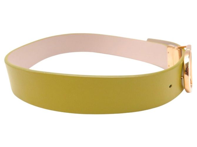 Christian Dior CINTURÓN DIOR 30 MONTAIGNE REVERSIBLE CD DE CUERO NUEVO VERDE Y BEIGE T70 BELT - vista 8
