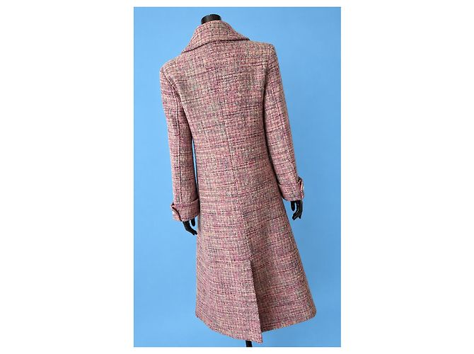 Chanel Abrigo de Tweed Rosa Beige Gris - vista 2