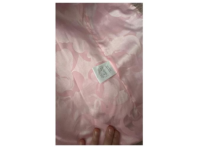 Chanel Abrigo de Tweed Rosa Beige Gris - vista 9