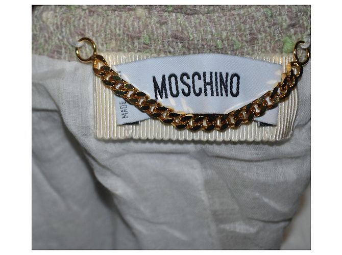 Moschino Tweed-Jacke Beige mit Perlen Weiß - Ansicht 6