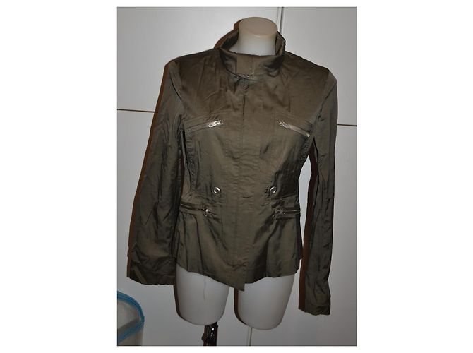 Giacca Pinko Verde Militare con Zip Cachi - vista 2
