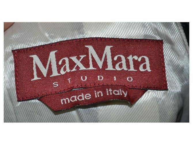 Max Mara Studio Casaco Curto em Tweed Preto Bege - vista 5