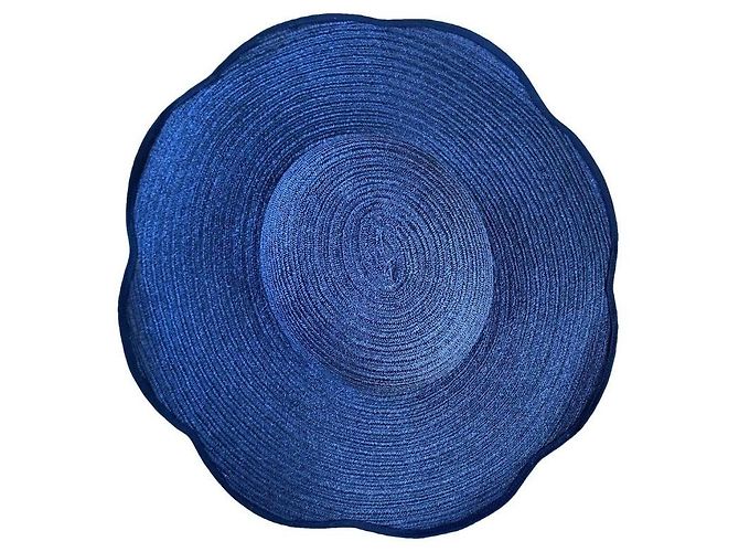 Cappello di paglia Chanel Camelia - Blu Navy Blu scuro - vista 2