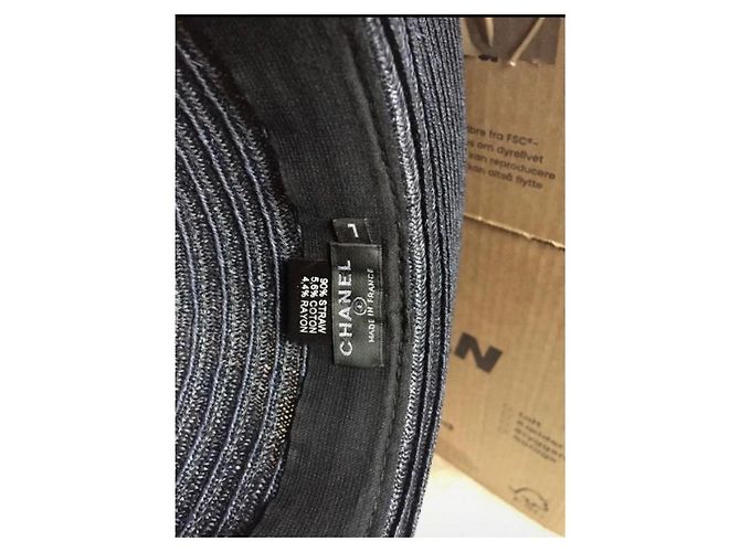 Cappello di paglia Chanel Camelia - Blu Navy Blu scuro - vista 3