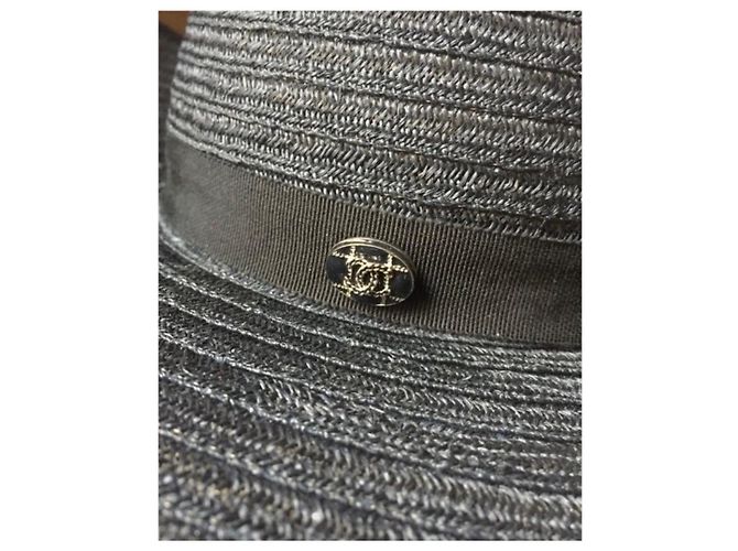 Cappello di paglia Chanel Camelia - Blu Navy Blu scuro - vista 4