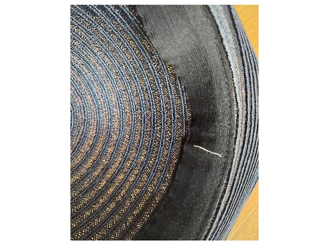 Cappello di paglia Chanel Camelia - Blu Navy Blu scuro - vista 5