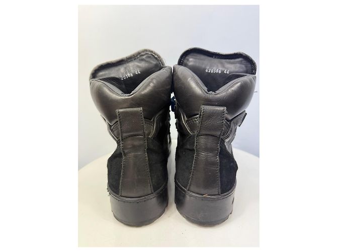 Stivali da trekking Dsquared2 in pelle nera con cinturini blu Nero - vista 4