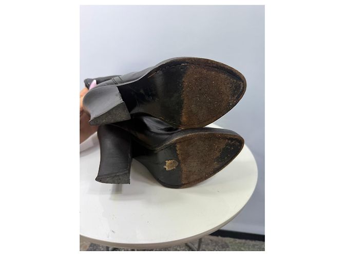 Haider Ackermann Botas Mosqueteras de Cuero Negro - vista 8