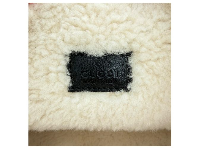Borsa a tracolla Gucci Dionysus Medium in pelle e shearling Nero Bianco - vista 13