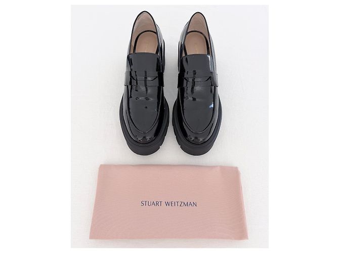 Stuart Weitzman Loafer aus schwarzem Lackleder - Ansicht 3
