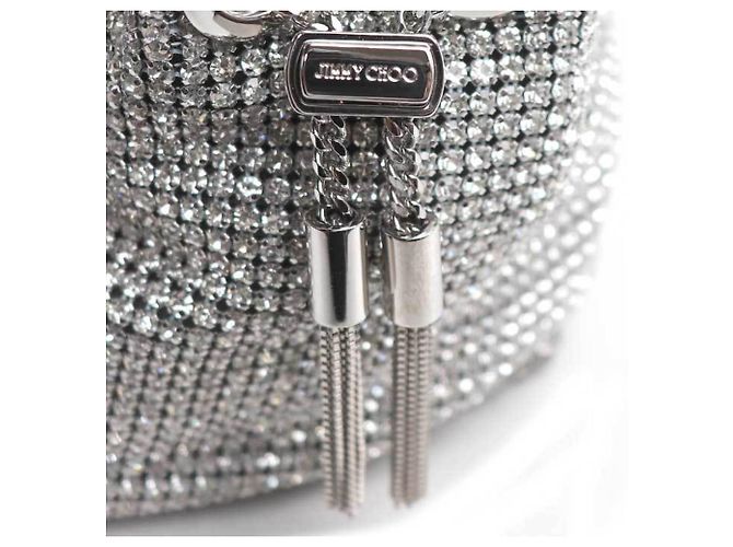 Borsa a secchiello mini Micro Pom Jimmy Choo Argento - vista 5