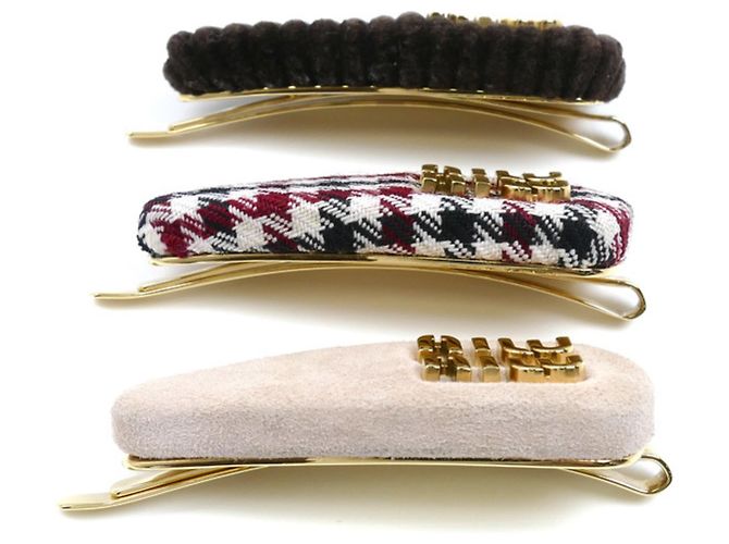 Set de 3 pasadores Miu Miu Multicolor Dorado - vista 4