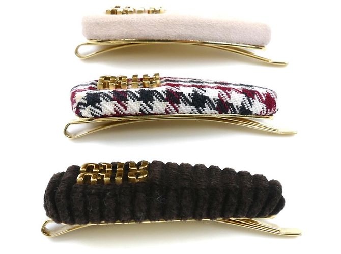 Set de 3 pasadores Miu Miu Multicolor Dorado - vista 5