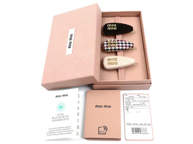Set de 3 pasadores Miu Miu Multicolor Dorado - vista 7