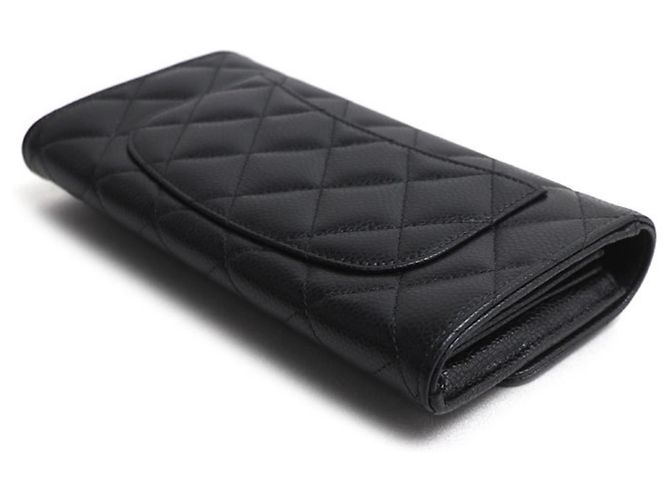 Timeless Portafoglio Long Flap Classico Chanel Matelassé Nero - vista 2