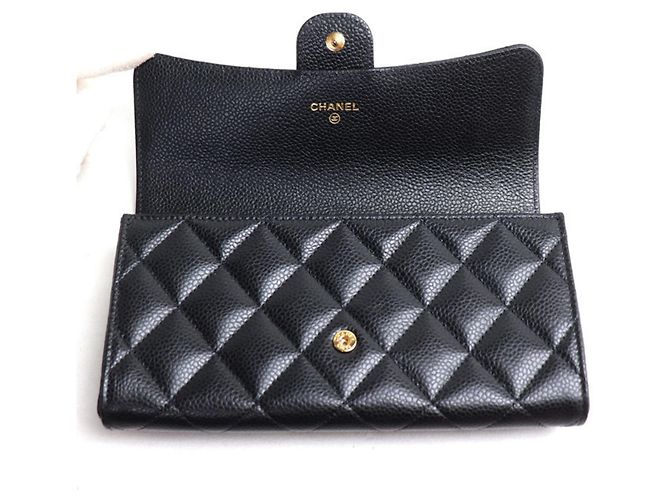 Timeless Portafoglio Long Flap Classico Chanel Matelassé Nero - vista 3