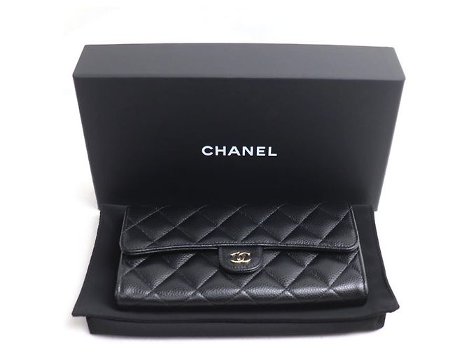 Timeless Portafoglio Long Flap Classico Chanel Matelassé Nero - vista 7