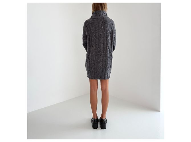 Autre Marque Joseph Tricot Zopfstrick Minikleid Anthrazitgrau - Ansicht 8