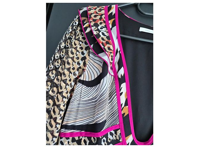 Diane Von Furstenberg Abito lungo stampato Marrone Nero Rosa Bianco Multicolore Beige - vista 3