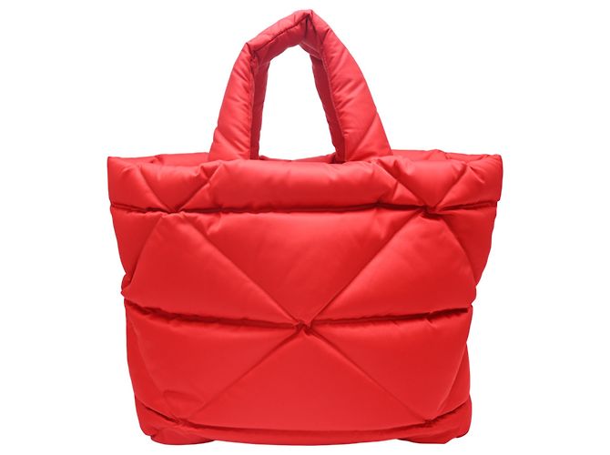 Saco Tote Prada em Re-Nylon acolchoado Vermelho - vista 2