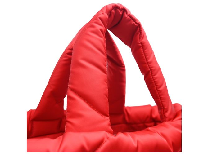 Saco Tote Prada em Re-Nylon acolchoado Vermelho - vista 5