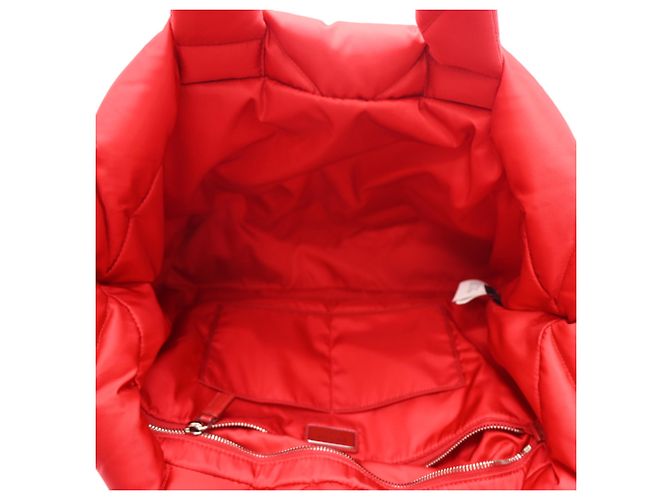 Saco Tote Prada em Re-Nylon acolchoado Vermelho - vista 6