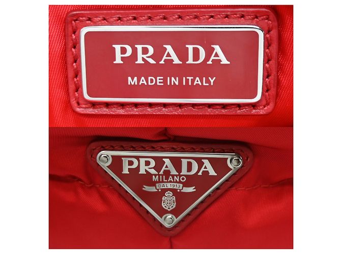 Saco Tote Prada em Re-Nylon acolchoado Vermelho - vista 8