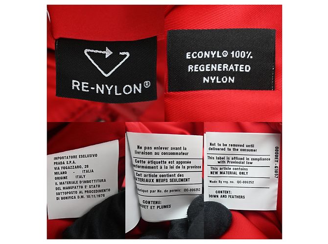 Saco Tote Prada em Re-Nylon acolchoado Vermelho - vista 9