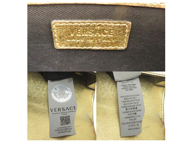 Versace Damen Schultertasche aus Leder in Goldton Golden - Ansicht 7