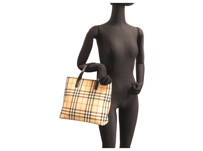 Burberry Check Pattern Handtasche Braun - Ansicht 8