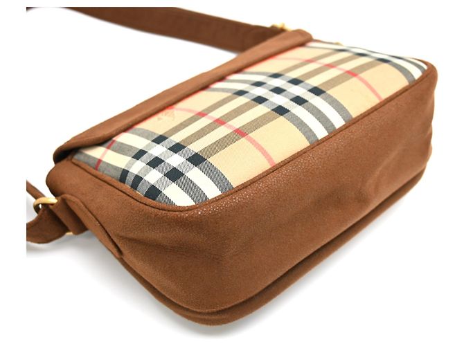 Sac à épaule Burberry Nova Check pour femme Marron - vue 3