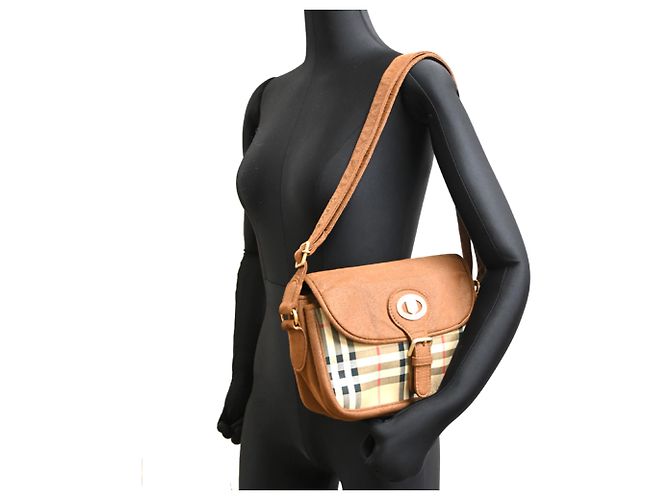 Sac à épaule Burberry Nova Check pour femme Marron - vue 9