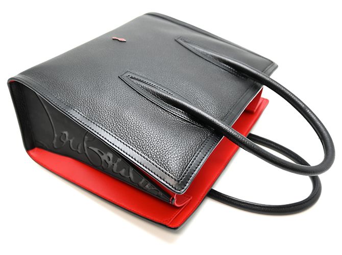Borsa Tote Christian Louboutin Paloma S Medium Nero Rosso - vista 4
