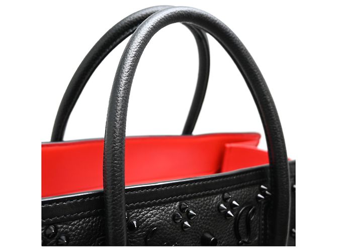 Borsa Tote Christian Louboutin Paloma S Medium Nero Rosso - vista 6