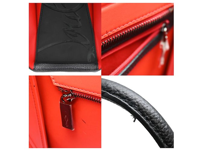 Borsa Tote Christian Louboutin Paloma S Medium Nero Rosso - vista 7