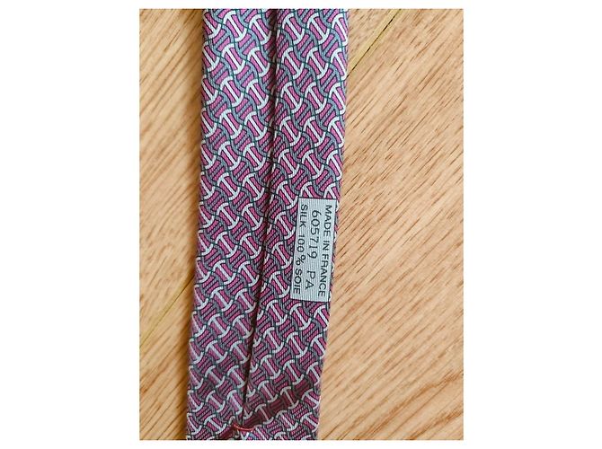 Hermès silk tie White Grey Purple - view 5
