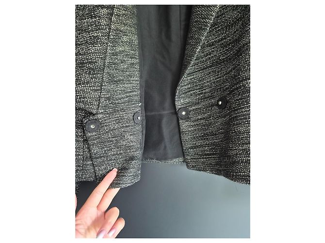 Diane Von Furstenberg Chaqueta corta texturizada Blanco Gris - vista 2
