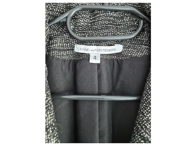 Diane Von Furstenberg Chaqueta corta texturizada Blanco Gris - vista 3