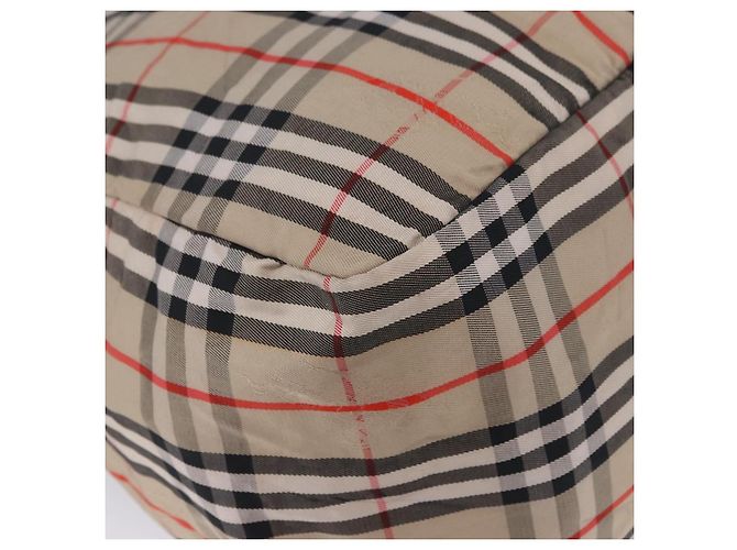 Borsa Boston pieghevole Burberrys Nova Check in tela beige e marrone autentica ti4005 - vista 14